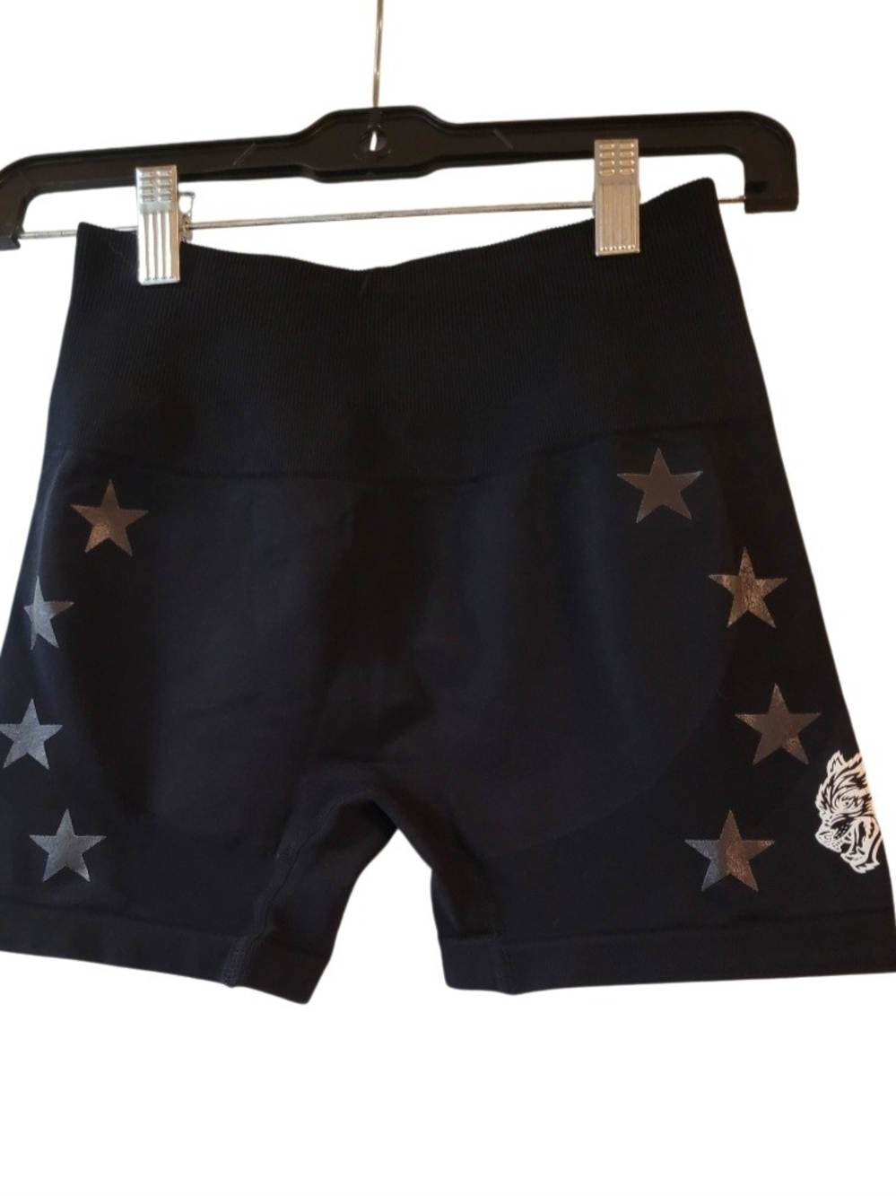 Women's Black Star-Print Active Shorts